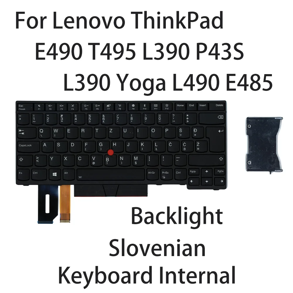 Новинка для Lenovo ThinkPad E490 T495 L390 Yoga L490 E485 P43S клавиатура словенская подсветка FRU:01YP304