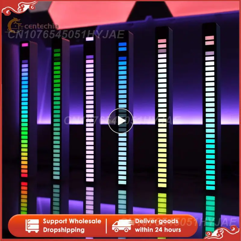 

Voice-activate Ambient Light Decora Lights Agc Automatic Gain Control App Control Rgb Level Indicator For Game Computer Desktop