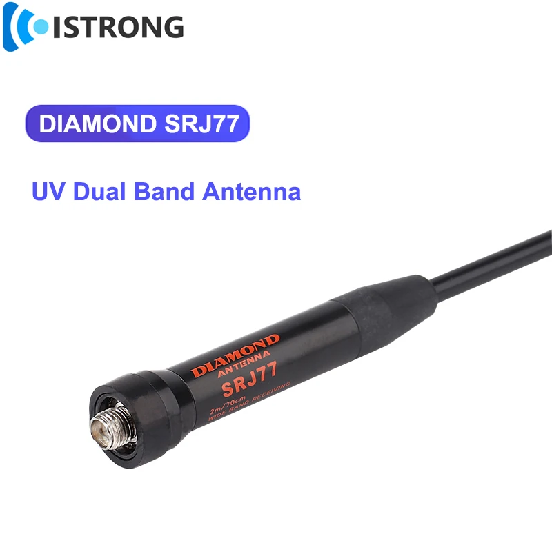 Новая оригинальная ручная радиоантенна Diamond SRJ77 144/430MH UHF/VHF Двухдиапазонный мягкий кнут антенный усилитель для раций 45 см
