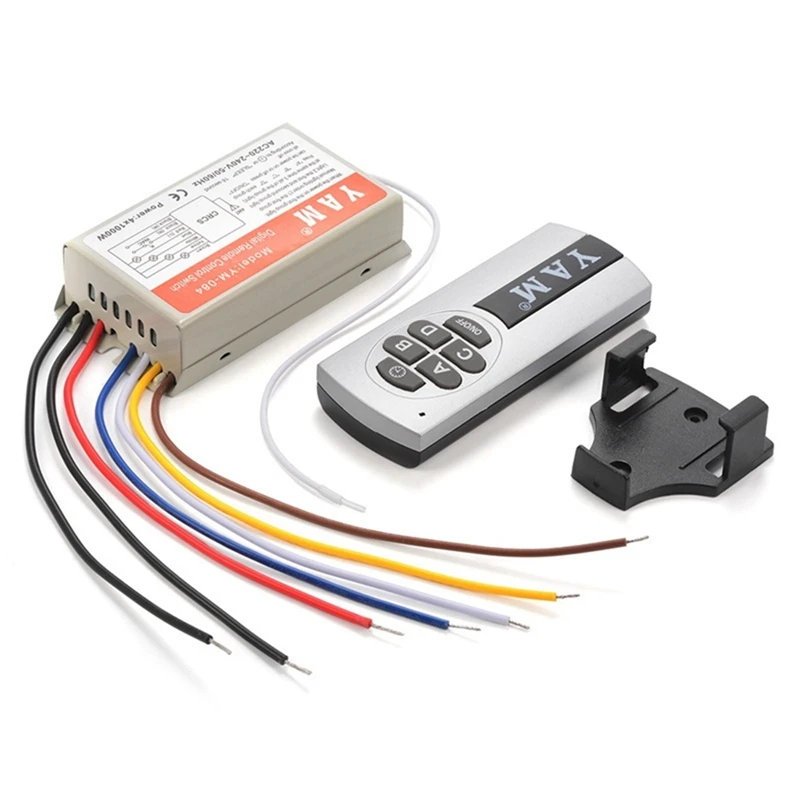 

Hot 4X Yam Digital Wireless Wall Switch Splitter Box + Remote Control 4 Port Way Light Lamp