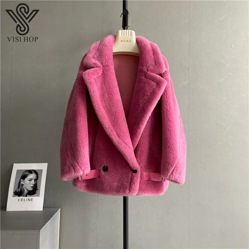 Уличная утепленная женская кашемировая куртка VS5501 пальто из натуральной шерсти