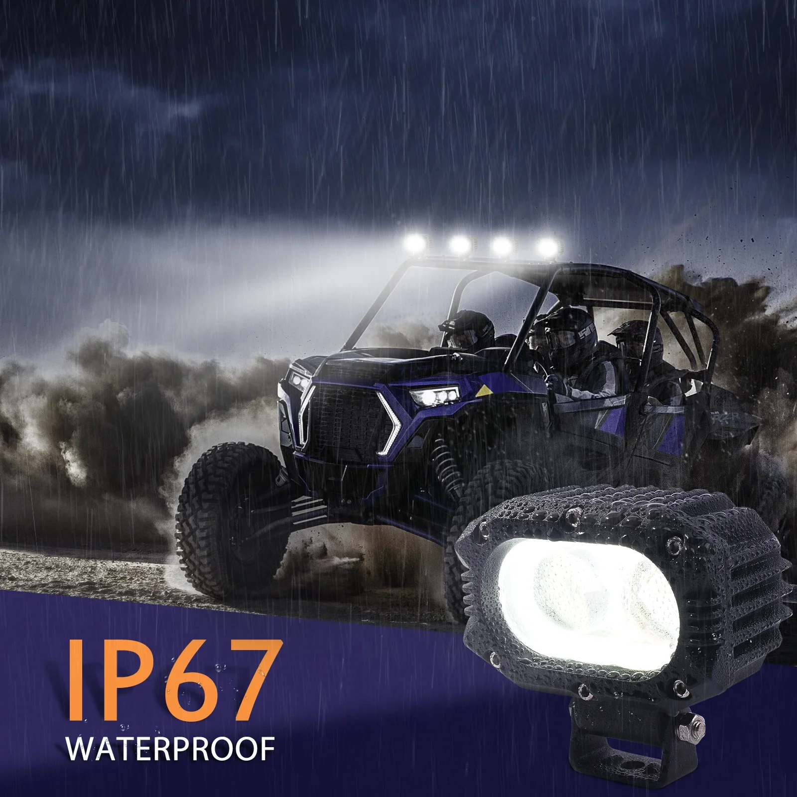 MICTUNING Светодиодные фары дальнего света 4 50 Вт Точечный луч рабочие