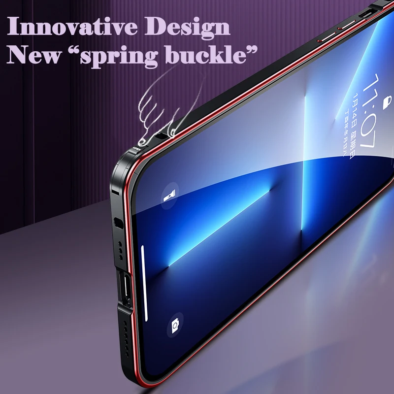 Luxury Metal Frame Matte Case for IPhone 14 13 12 Pro Max 14 Plus For Magsafe Cover Wireless Charging Aluminum Magnet Phone Case