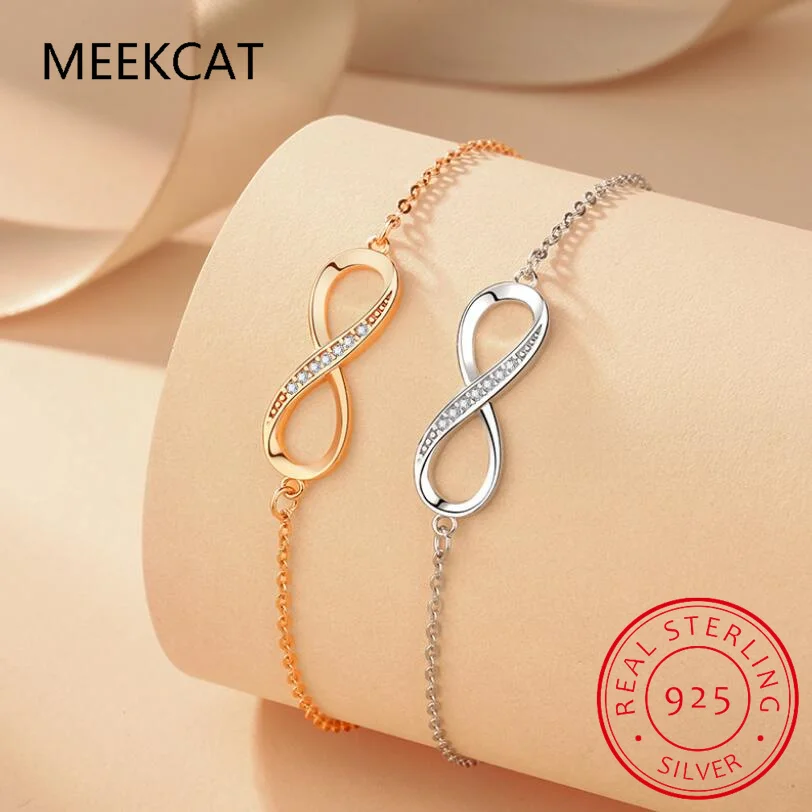 Браслеты Бесконечность из стерлингового серебра 925 пробы для женщин