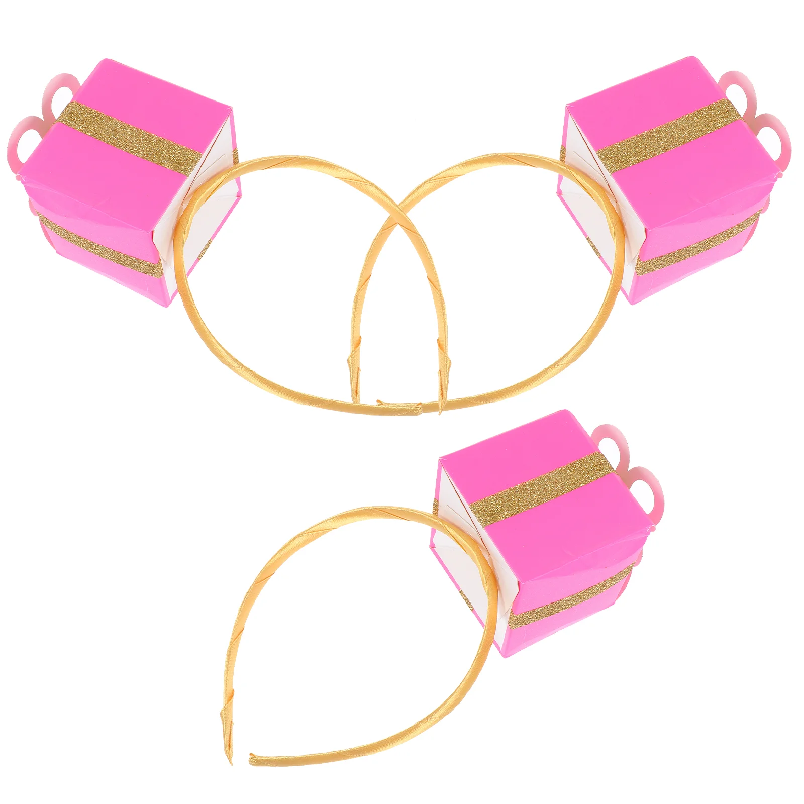 

3Pcs Gift Box Design Hair Hoops Party Funny Headdress Unique Costume Hairband