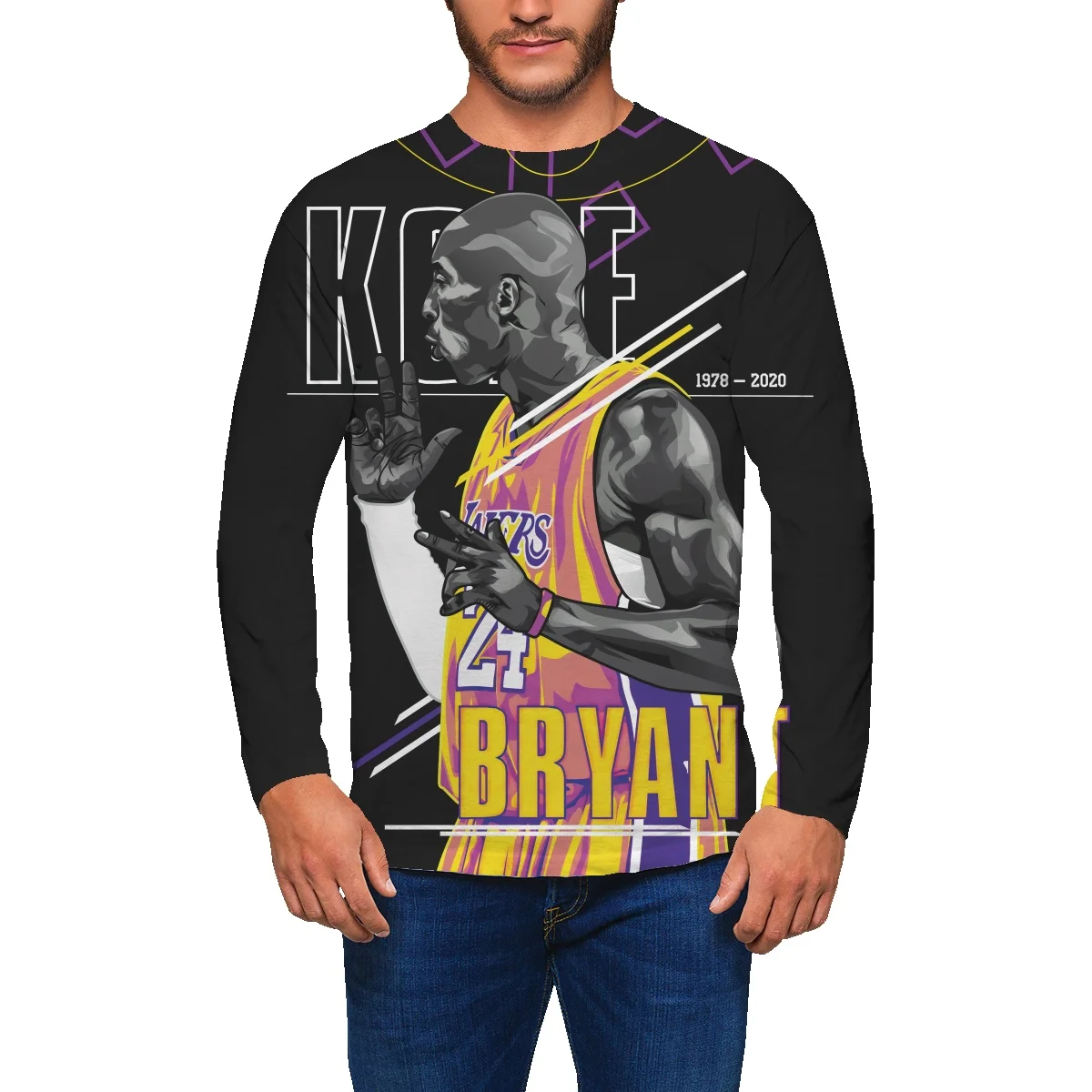 

Kabe Осенняя футболка с длинными рукавами, Мужская свободная рубашка с круглым вырезом, Спортивная быстросохнущая универсальная мужская оде...