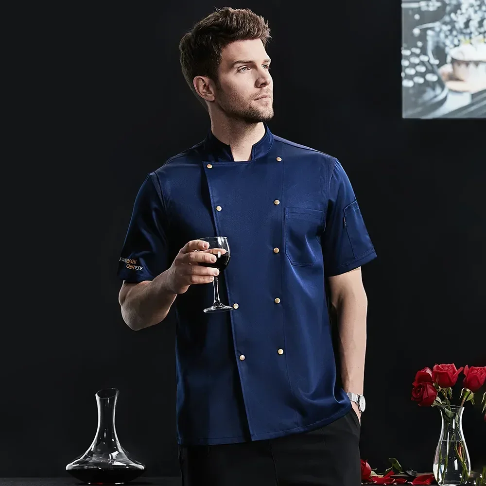 Куртка мужская короткая сетчатая дышащая одежда для шеф-повара ресторана кухни