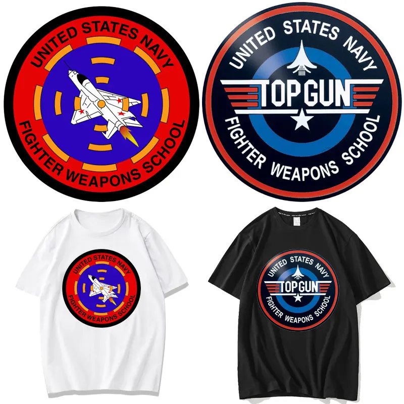 

Top Gun Patch Clothing Thermoadhesive Patches on Clothes Iron-on Transfers Top Gun Stickers for T-shirt Topgun Maverick Applique
