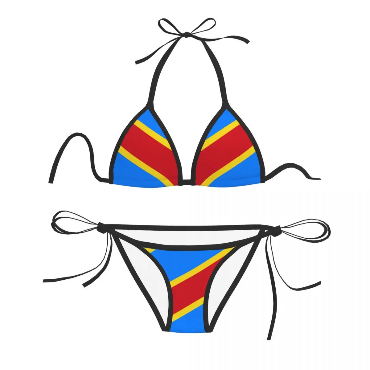 

Sexy Bikini 2023 Women Swimsuit Democratic Republic Of The Congo Flag Bikini Set Swimwear Bathing Suit