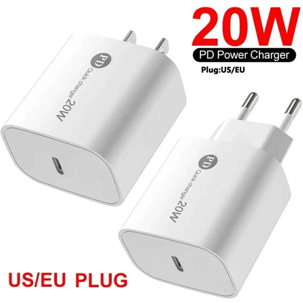 

10pcs 20W PD Type c Usb-C Wall Charger Quick Charging Portable Power Adapters For IPhone 12 13 Pro Samsung Huawei W Retail Box