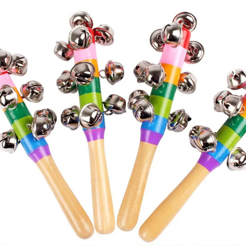 

Ручная искусственная деревянная игрушка с 10 металлическими шариками, Красочная радуга, ударная музыкальная игрушка для KTV, рандомная детская игра