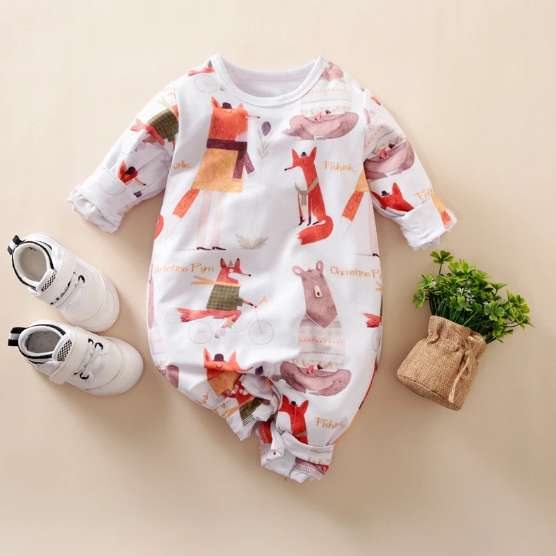 

Hibobi Baby Girl Fox Pattern Long Sleeve Jumpsuit GIRL CLOTHES Romper