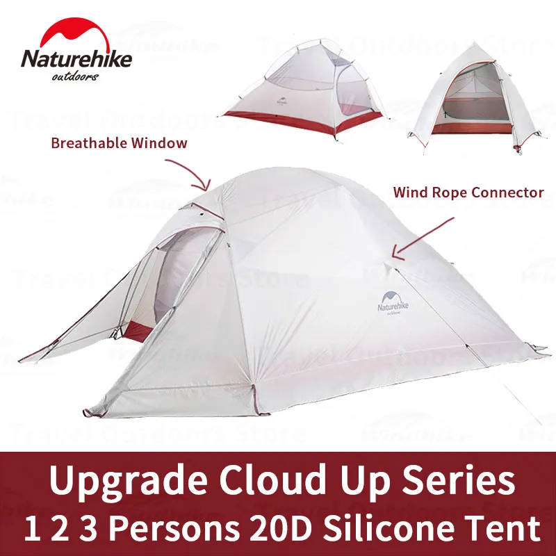 Палатка Naturehike Cloud Up Series 1, 2, 3, на 20 человек, из силикона, двухслойная алюминиевая палатка, сверхлегкая палатка для кемпинга, NH17T001-T