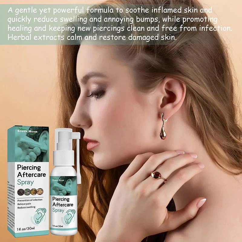 

30ml Piercing Aftercare Spray Ear Hole Care Spray Earrings Hole Cleaner Pain Relief And Swelling Reduction Spray Eye Care