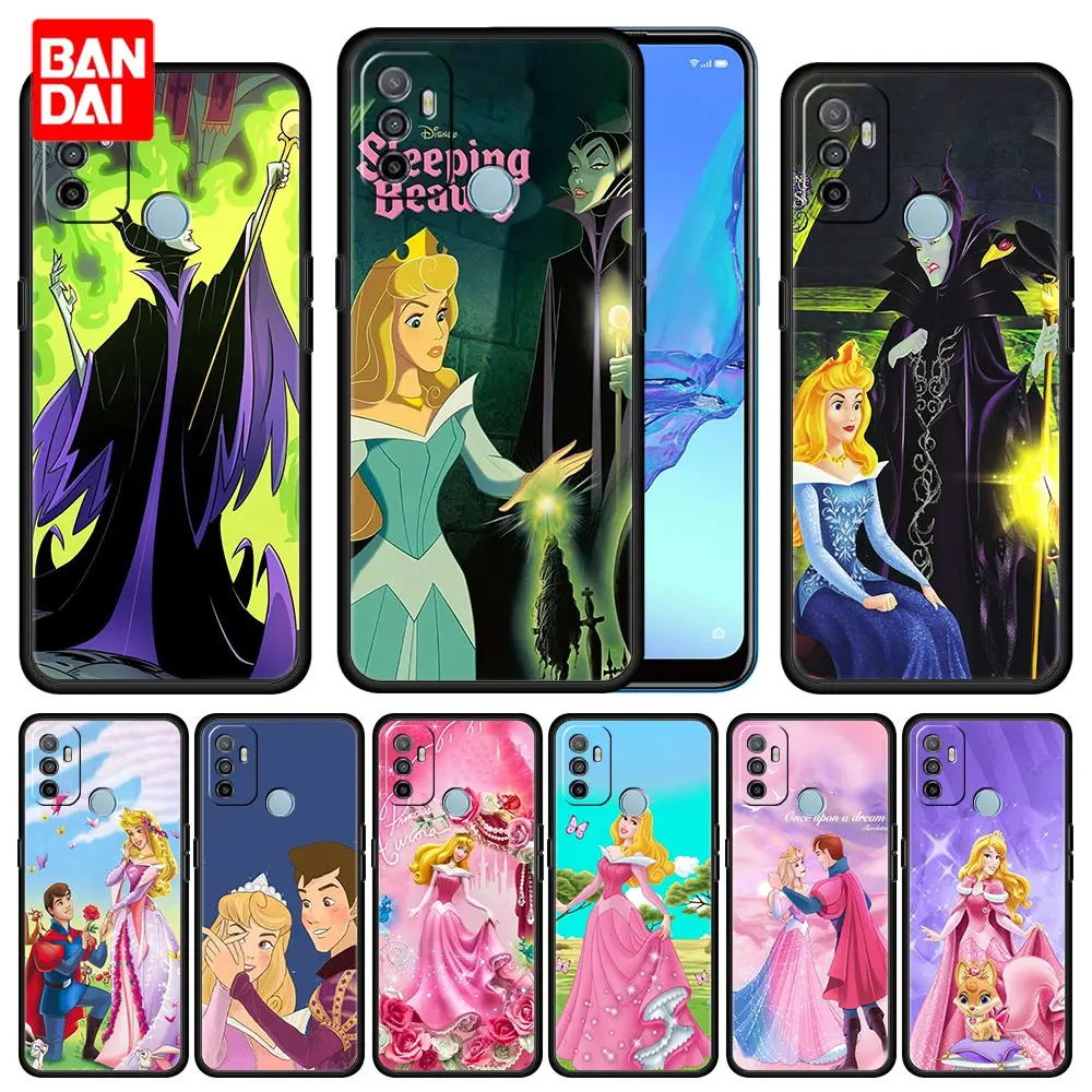 

Aurora Disney Princess Case for Oppo A53 A52 A3s A5s A9 A15 A31 A54 A74 A93 A94 F19 Pro 4G 2020 Black Funda Phone Cover Silicone