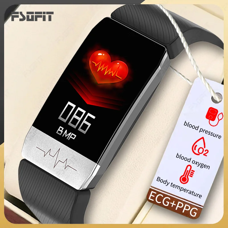 

Смарт-браслет с измерением температуры тела, ЭКГ + ППГ, монитор сердечного ритма и давления, часы с прогнозом погоды, Смарт-часы с напоминанием о напитках