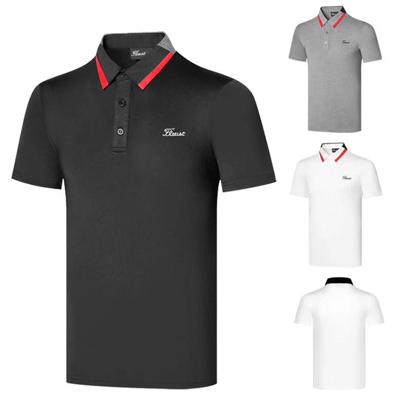 

Summer golf clothing men's short sleeved T-Shirt Top Lapel polo shirt breathable outdoor sweat wicking Jersey