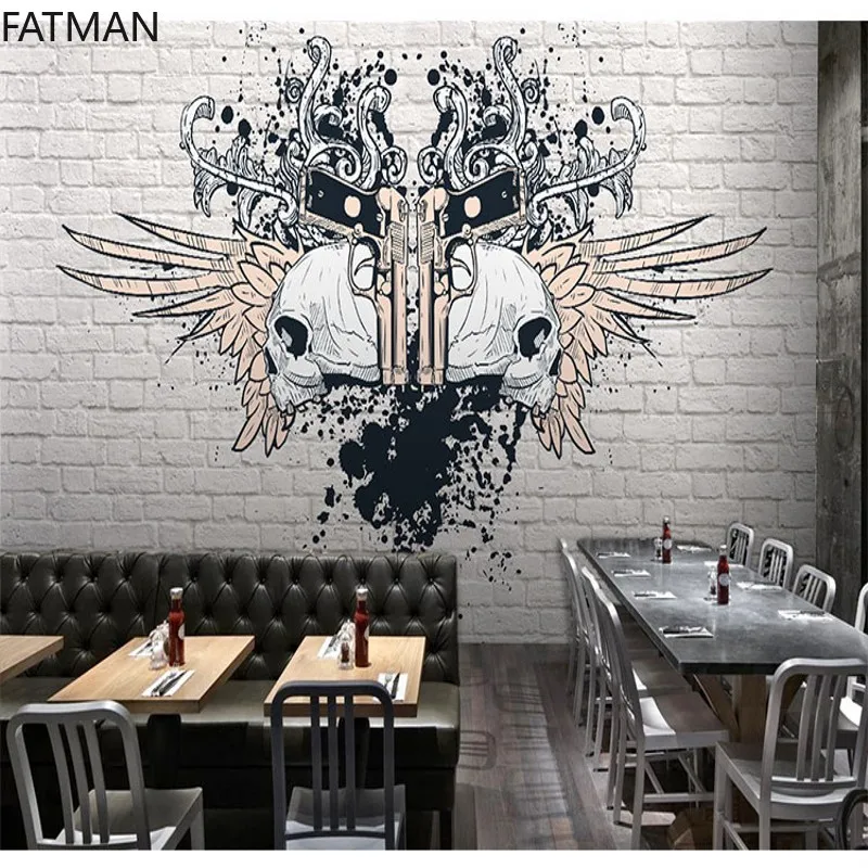 

FATMAN Custom Self-adhesive 3d Wallpaper Retro Nostalgic Brick Wall Bar Wall Cloth Graffiti Cafe Clothing Store Mural Dropship
