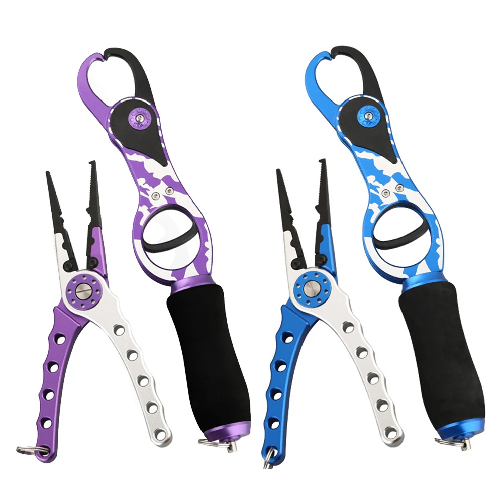 

Aluminum Alloy Fish Grip Grabber Lip Holder Pliers Fish Line Cutter Tongs Clamp Scissors Line Lure Hook Remover Fishing Tackle