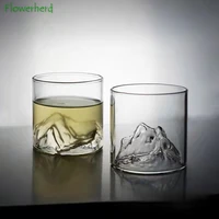 high borosilicate view glass cup retro japanese water cup coffee japanese tea cup whisky glass mount fuji cup cute cup