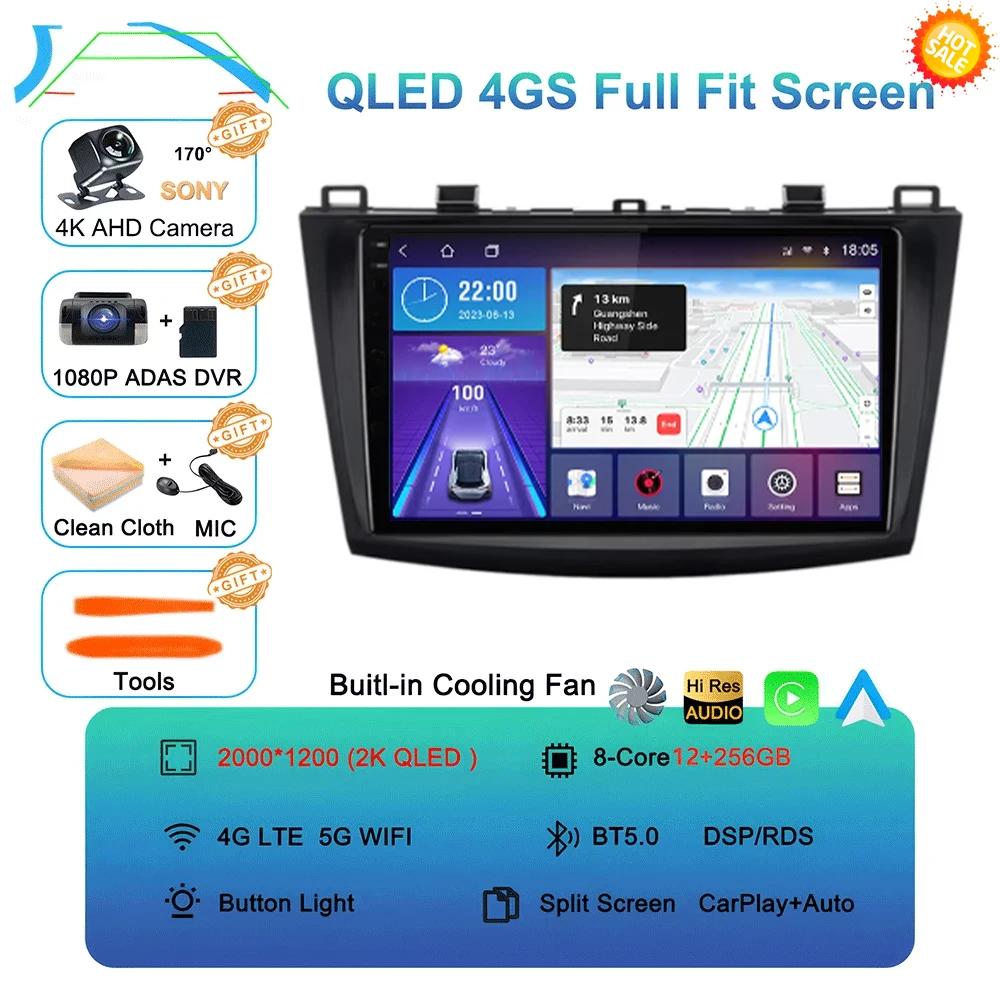 

Автомобильный радиоприемник 2 Din Android 15 для Mazda 3 2009-2013, мультимедийный плеер, стереонавигация, колонки Carplay, головное устройство, видео, аудио, GPS