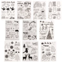 merry christmas new arrivals animals clear stamps for diy scrapbooking card rubber stamp making album photo template crafts