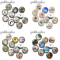 new drawing clock flowers buildings background 10pcs mix round 12mm18mm snap buttons for 12mm18mm snap jewelry diy findings
