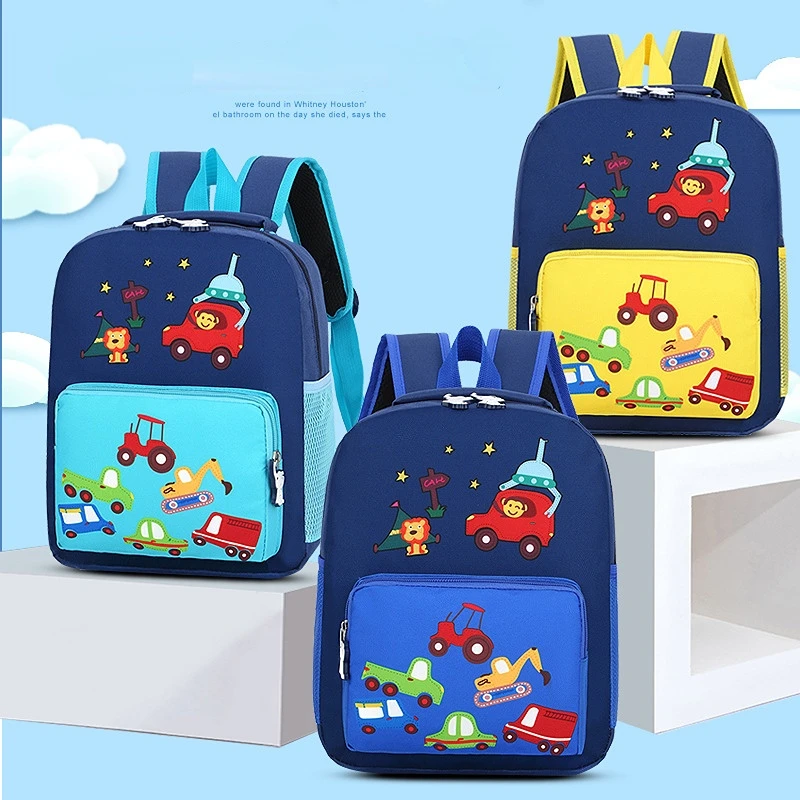 2023 New Fashion Cute Cartoon Animals Toy Car Children's Schoolbag for Kindergarten Boys and Girls Load Reduction Backpacks