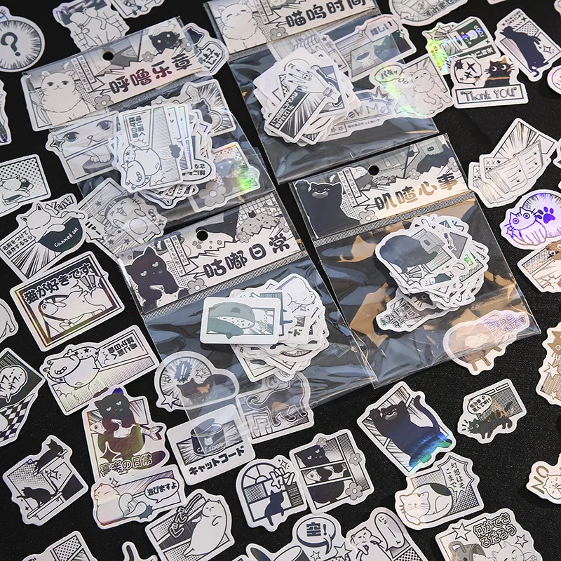 

40 шт., декоративные наклейки в виде кошек