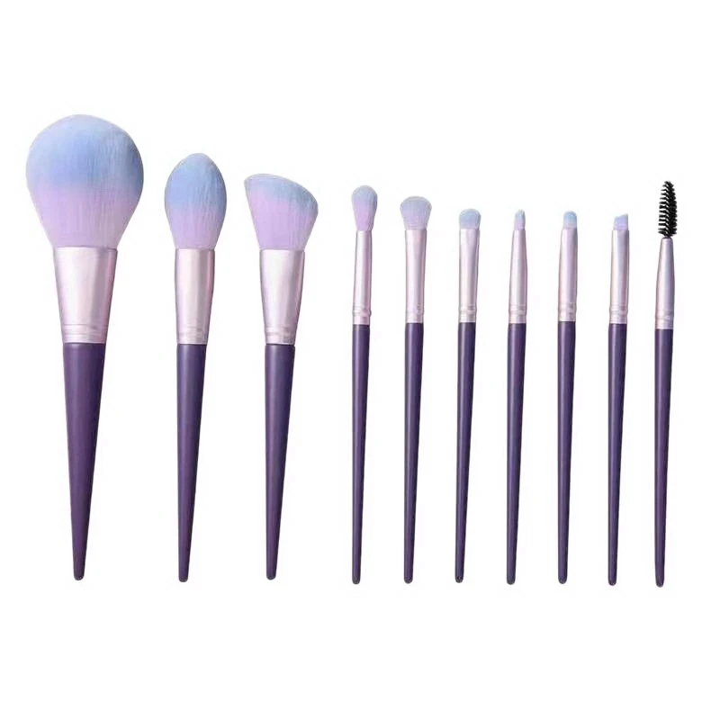 

10Pcs Soft Natural Hair Makeup Brushes Professional Foundation Powder Eyeshadow Make Up Brush Set