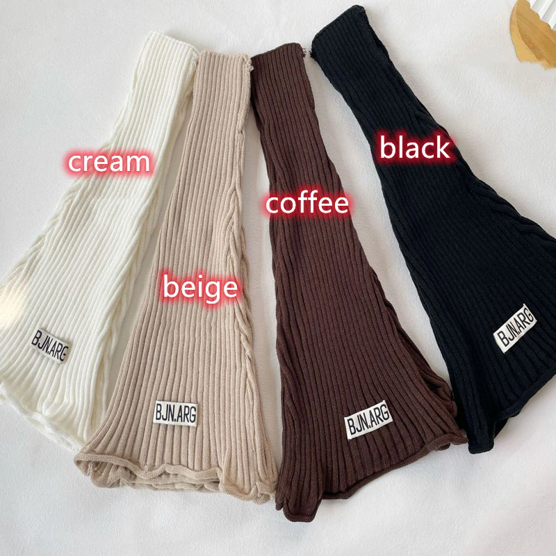 Harajuku Cute Flared Knitted Leg Warmers Novel Girls Kawaii White Winter Loose Foot Cover Knee High Lolita Leg Warmer Socks