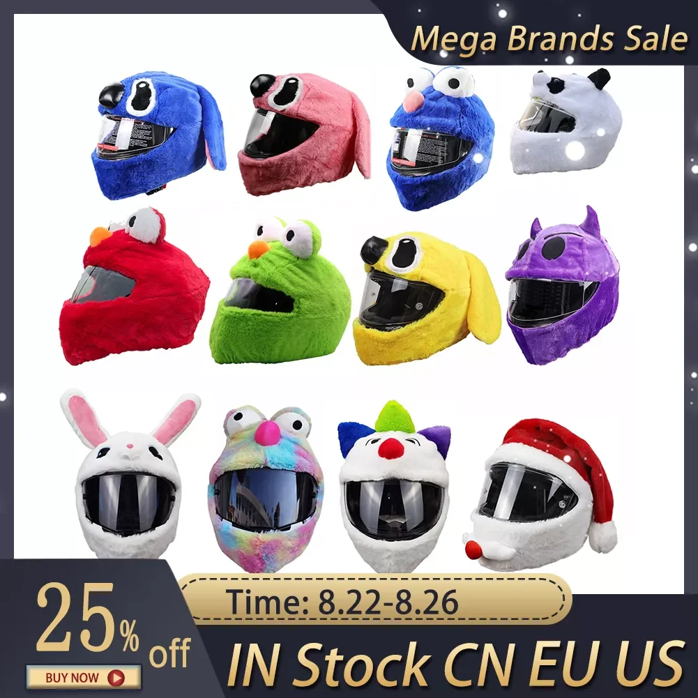 

NEW2023 Motorcycle Helmet Covers Funny Cartoon Plush Helmet Protective Cover Helmet Full Face Covers For Personalized Helmets Pa