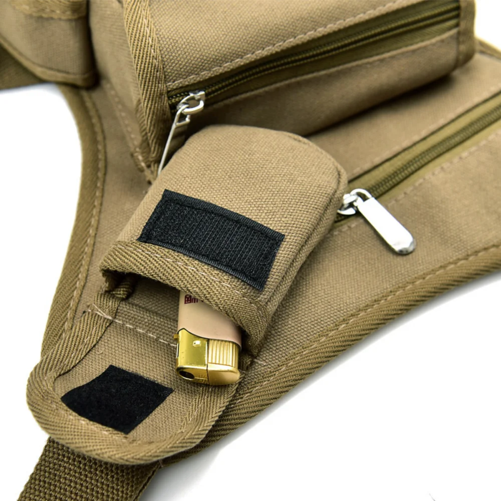 Riding Canvas Waist Leg Bag Outdoor Tactical Multifunctional Leg Bag Motorcycle Men's Bag Recreational Sports Fanny Pack
