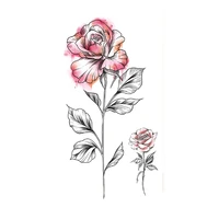 temporary tattoo stickers sexy rose flowers watercolor design fake tattoos waterproof tatoos leg arm large size for women girl