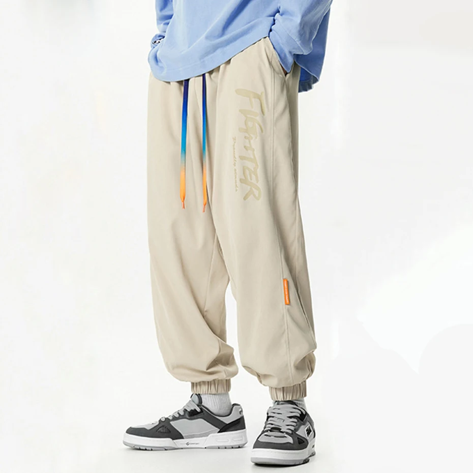 

Men Spring Joggers Pants Elastic Waist Loose Casual Sweatpants