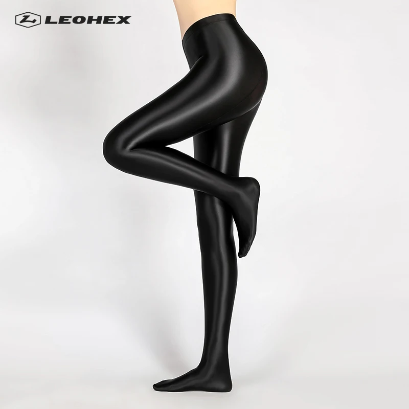 Блестящие Непрозрачные колготки LEOHEX из спандекса, блестящие колготки с высокой талией, сексуальные чулки, штаны для йоги, тренировочные женские спортивные Леггинсы для фитнеса