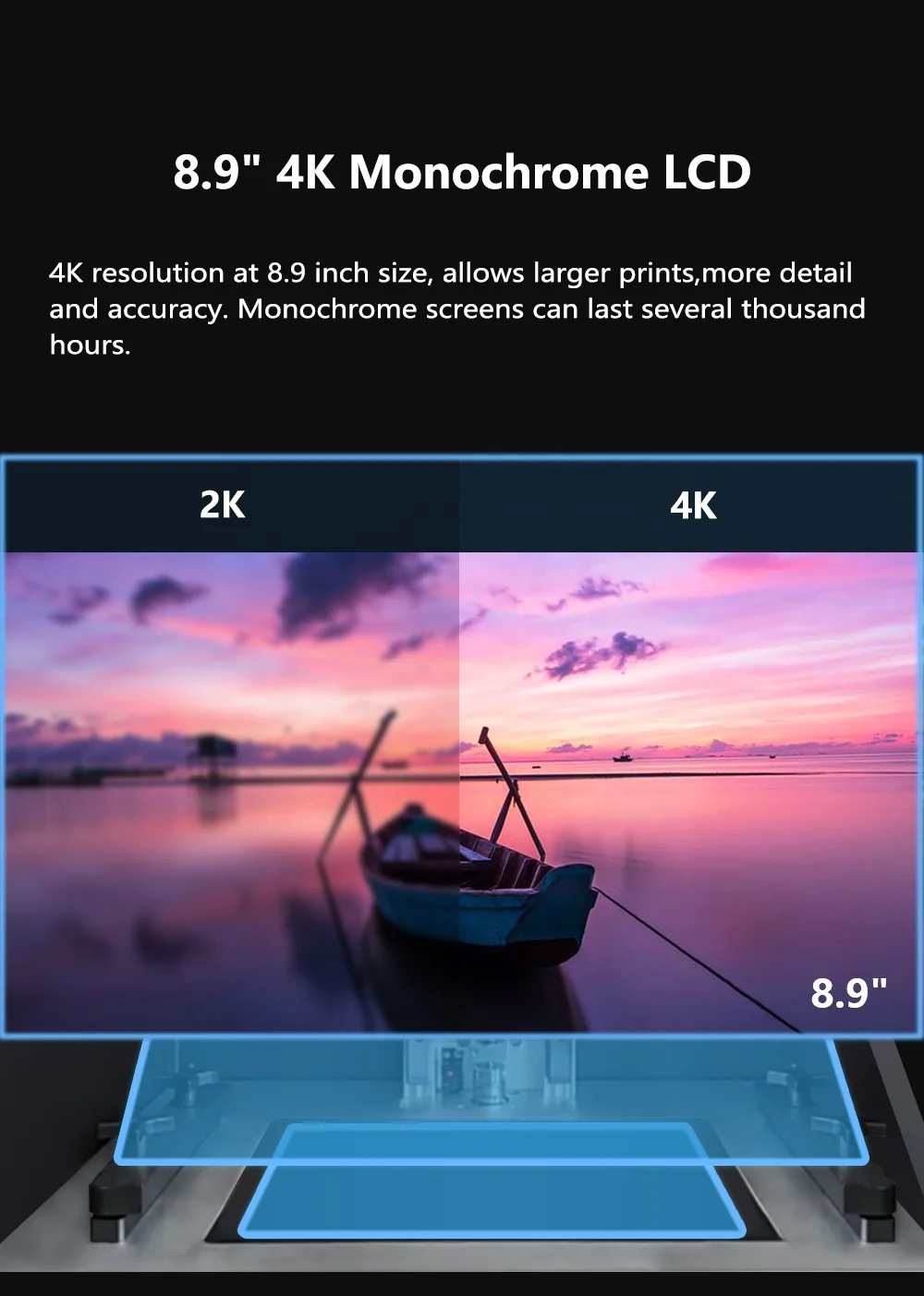 QIDI TECH i-Box 8 9-дюймовый 4K ЖК-УФ-смола 3D-принтер с разрешением 192*120*200 мм