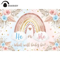 allenjoy gender reveal bohemian rainbow birthday party background baby shower flowers newborn photography props backdrop