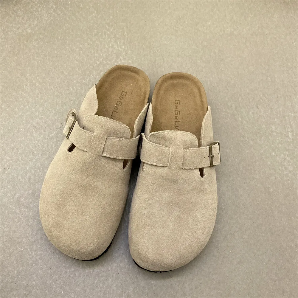 

Slippers Genuine Round Slippers Couple Slippers Man Outdoor Casual Sandals Women Sandals