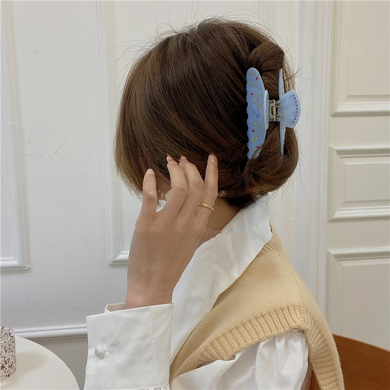 Винтажный роскошный циркониевый храповик из ацетата для девочки, сладкий краб-зажим с розеткой, головной убор с камнями-стразами для женщин.