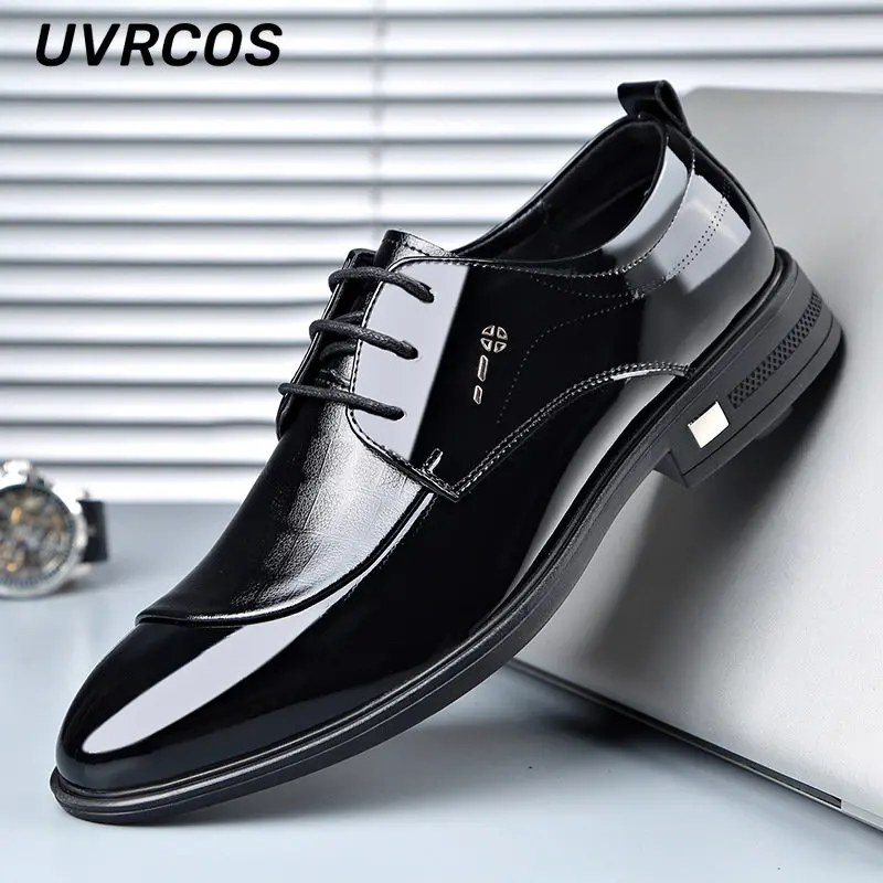 

Men Business Casual Shoes Formal Leather Hollow Breathable Inner Heightening British Lace-up Low-top Work