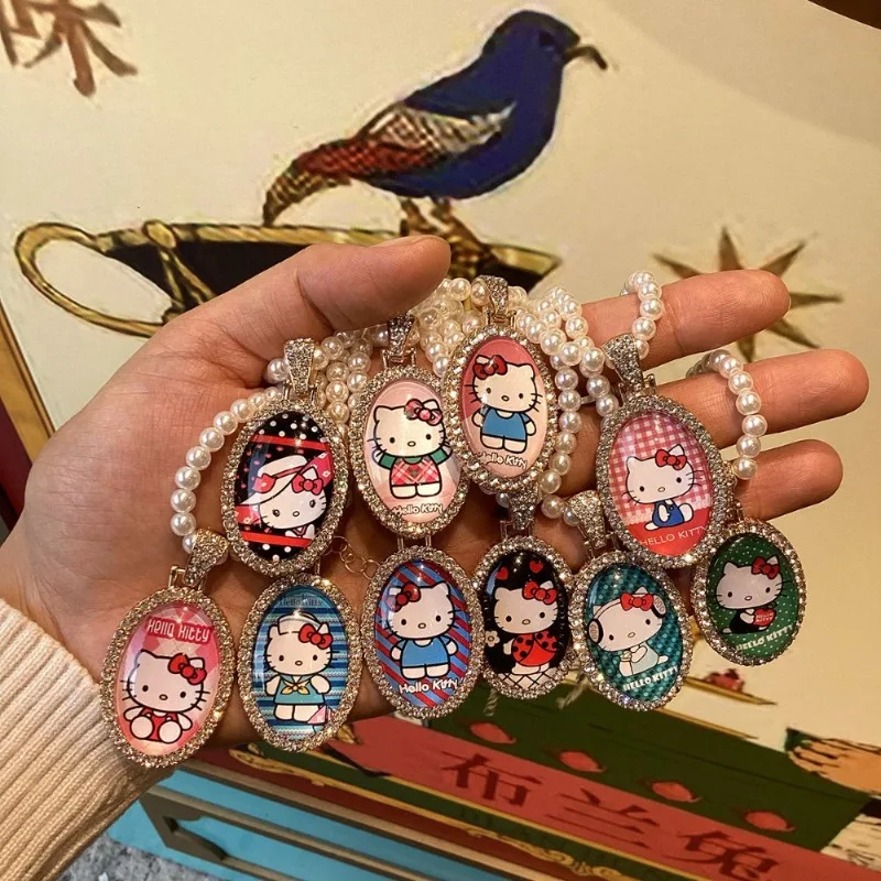 Sanrio Hello Kitty анимационное милое жемчужное ожерелье с героями мультфильмов