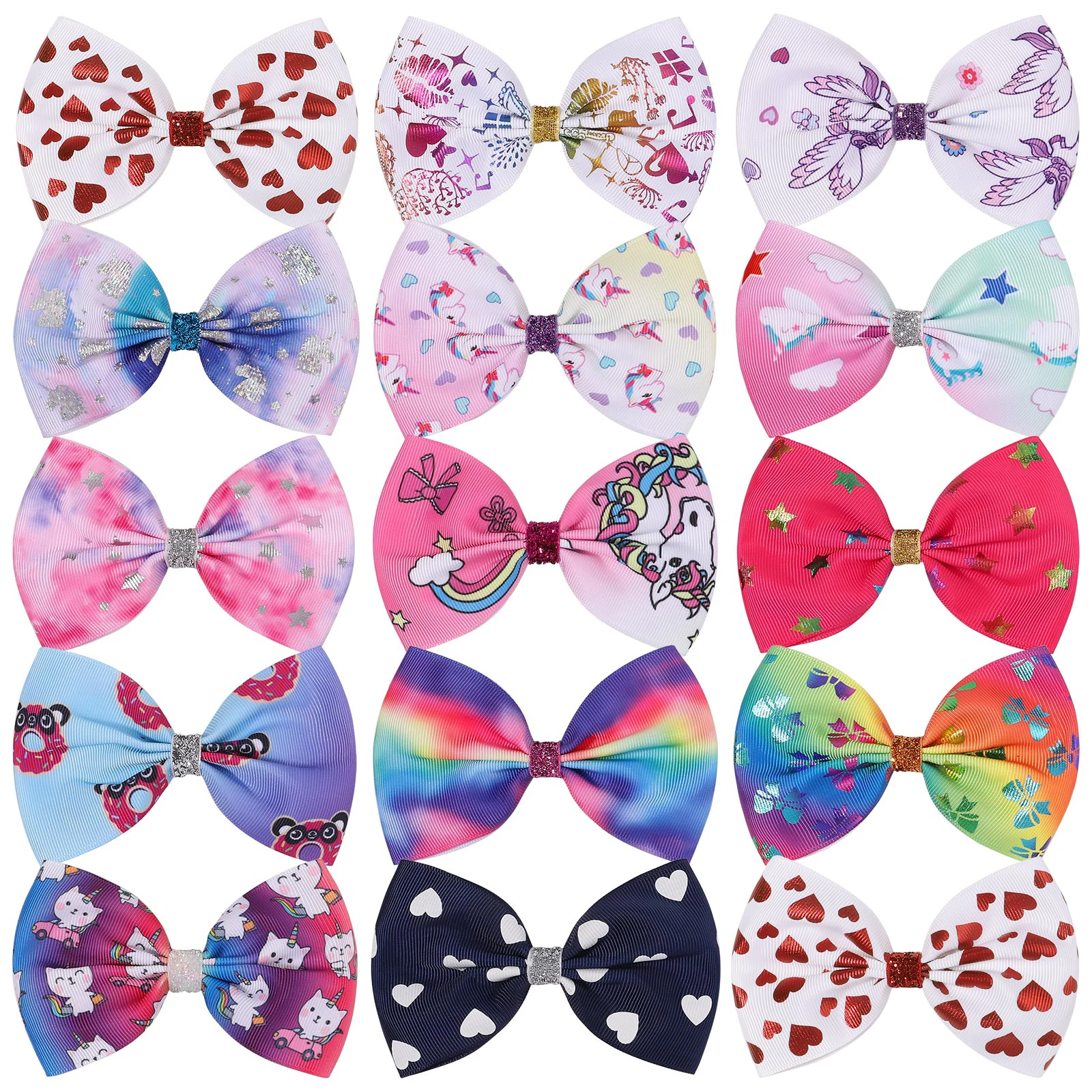 

4.4Inches Unicorn Printed Bows Hair Clips for Kids Girls Gradient Rainbow Hairpins Barrettes Headwear Hair Accessories Wholesale