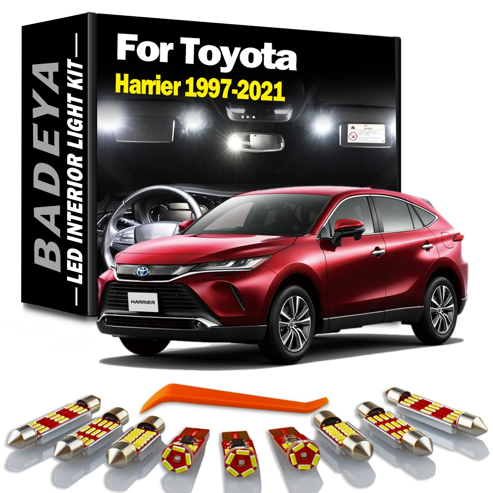 

Светодиодный внутренний купольный светильник BADEYA для Toyota Harrier 1997-2008 2009 2010 2011 2012 2013 2014 2021 Автомобильные светодиодные лампы Canbus без ошибок