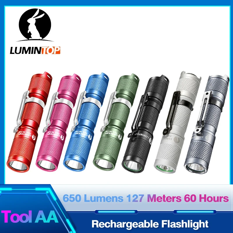 

AA Flashlights Led Mini Torch Tiki Self Defense Lantern Ultra Powerful Flashlight Lumintop Tool AA with Tail Magnet Diffuser