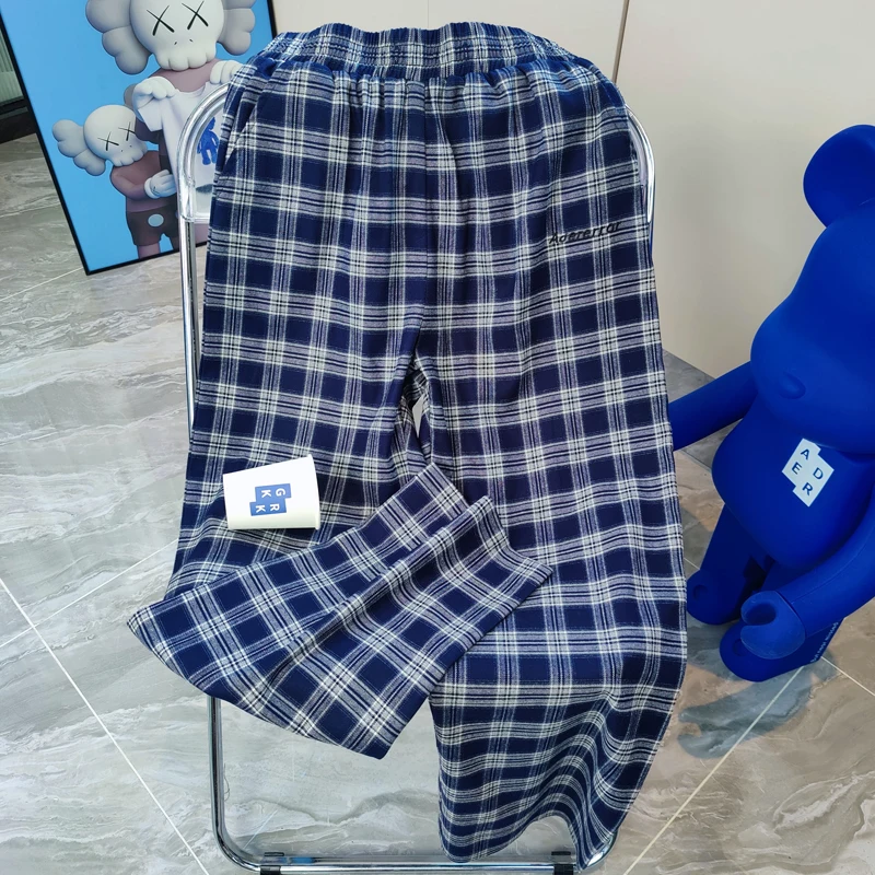 

23ss New Kodak Trousers Small Letter Embroidered Logo Classic Vintage Plaid Casual Pants Men Women High-waisted Sweatpants