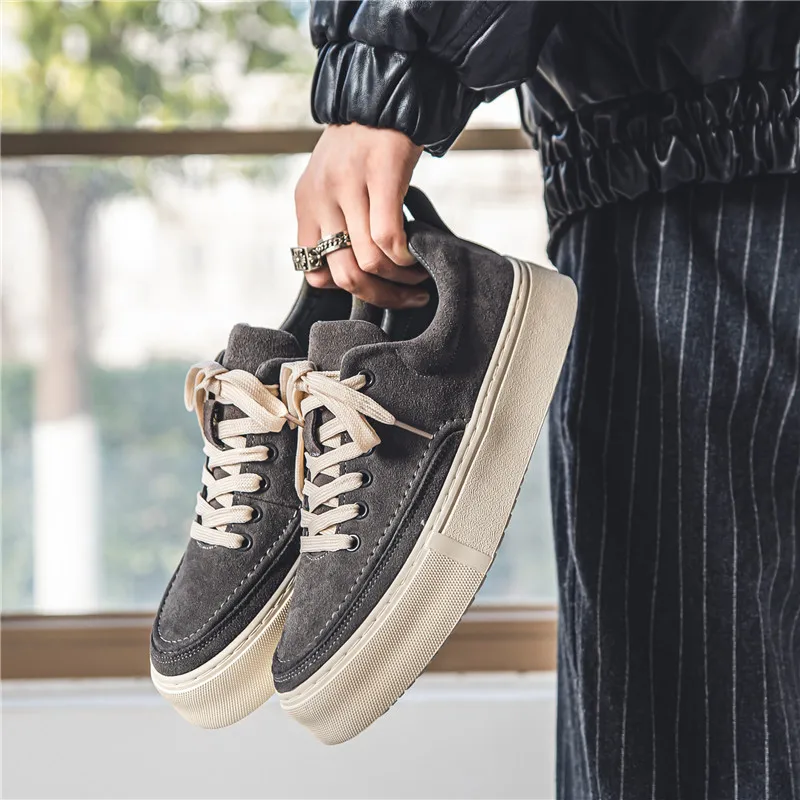 Summer Chunky Men's Skate Sneakers Comfortable Anit-slip Skateboard Shoes For Men Fashion Breathable Mens Casual Sports Shoes