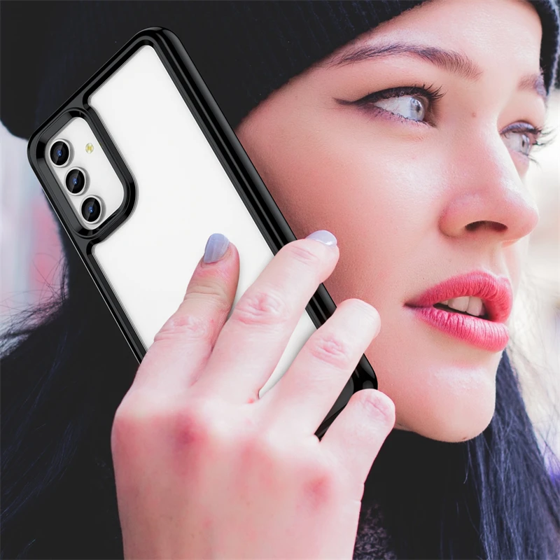 For Cover Samsung Galaxy A04S Case Samsung A04S Capas Shockproof Luxury Phone Back Bumper Transparent Colour Clear Samsung A04S