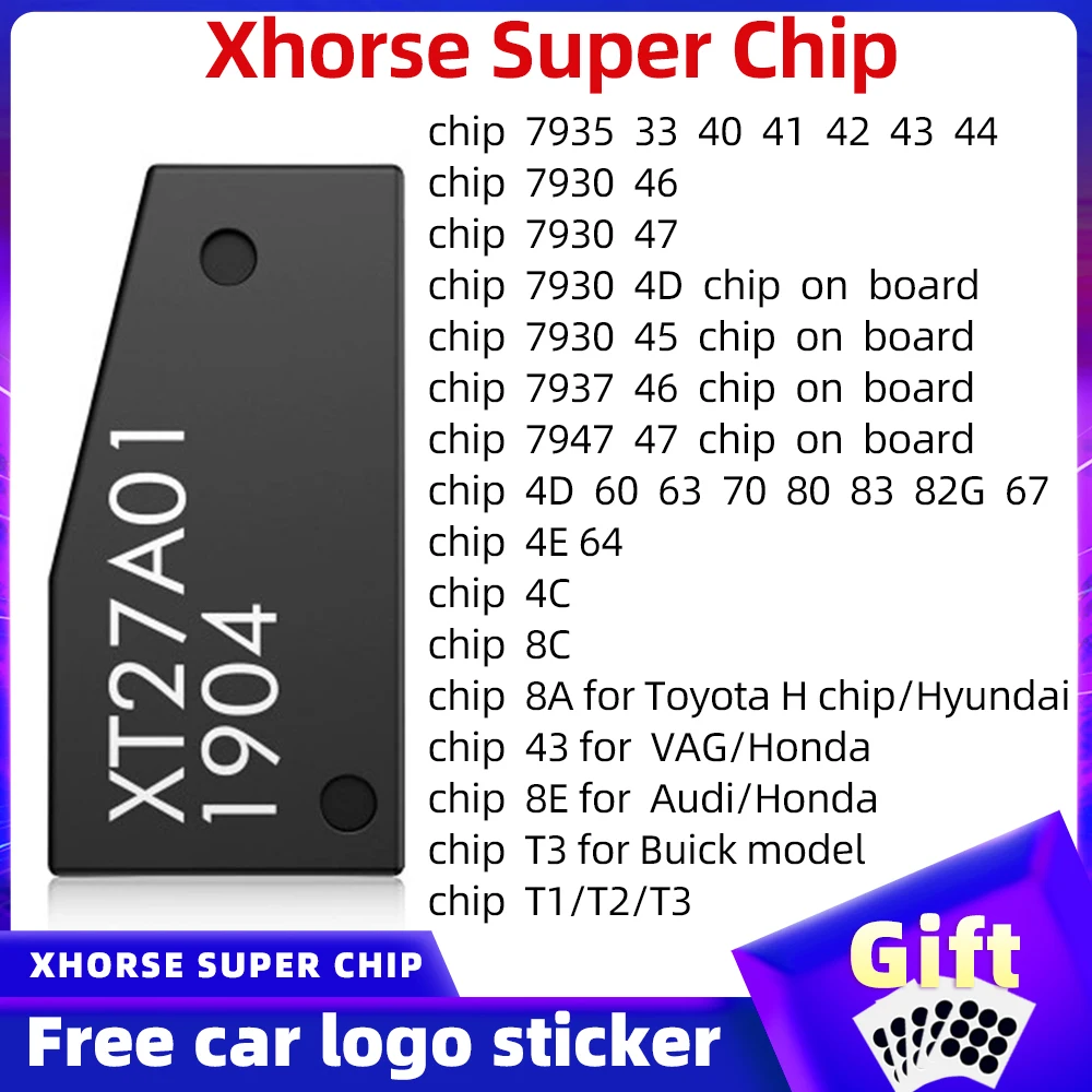 VVDI Super Chip XT27 XT27A01 XT27A66 Transponder for ID46/40/43/4D/8C/8A/T3/47 for VVDI2 VVDI Key Tool/Mini Key Tool clone chip