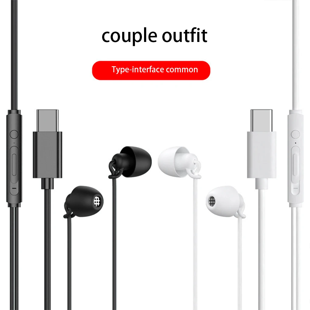 

Universal Anti-noise Sleeping Headphone with Microphone Wired Button Control Headsets Household Outdoor in-ear Earphones